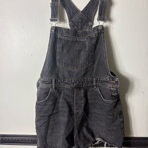 Black Denim Overalls